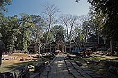 Ta Prohm temple - the badly ruined west gopura of the 3rd enclosure